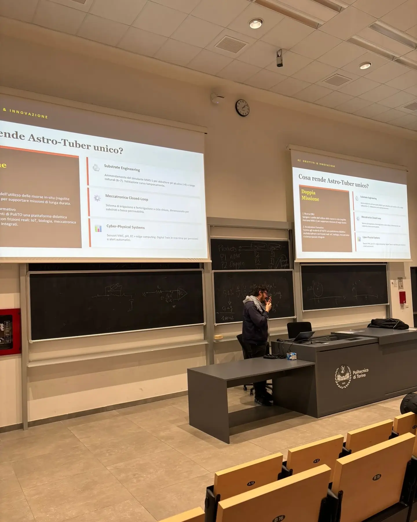 Il lavoro sui tuberi in condizioni marziane, presentato al Politecnico.